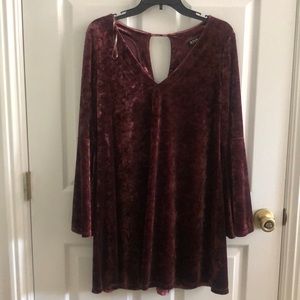 dark red velvet dress